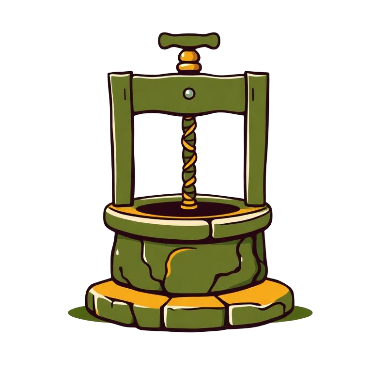 Traditional cast-iron olive press